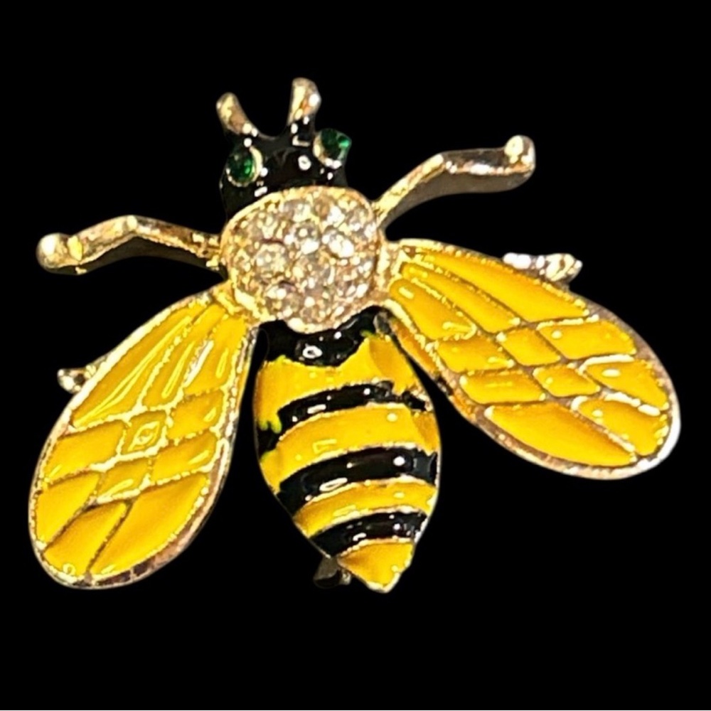 Yellow and Black Bee Brooch
